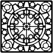 Creative Expressions Steampunk Clockwork 6x6 Stencil