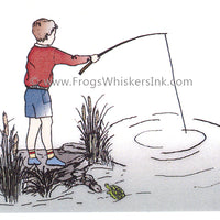 Frog's Whiskers Stamps - Boy Fishing