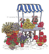 Frog's Whiskers Stamps - Flower Cart Cling Mount Stamp