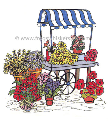 Frog's Whiskers Stamps - Flower Cart Cling Mount Stamp