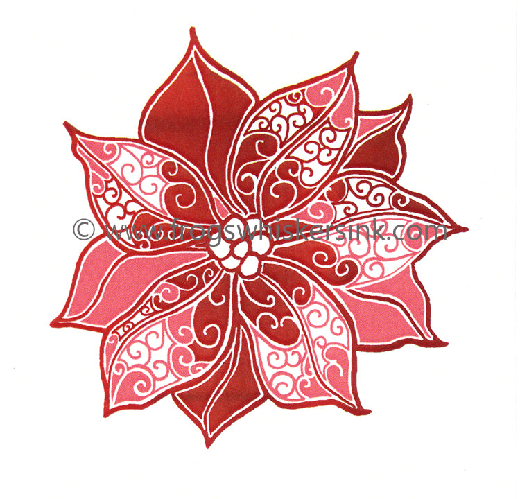 Frog's Whiskers Stamps - Poinsetttia Swirls