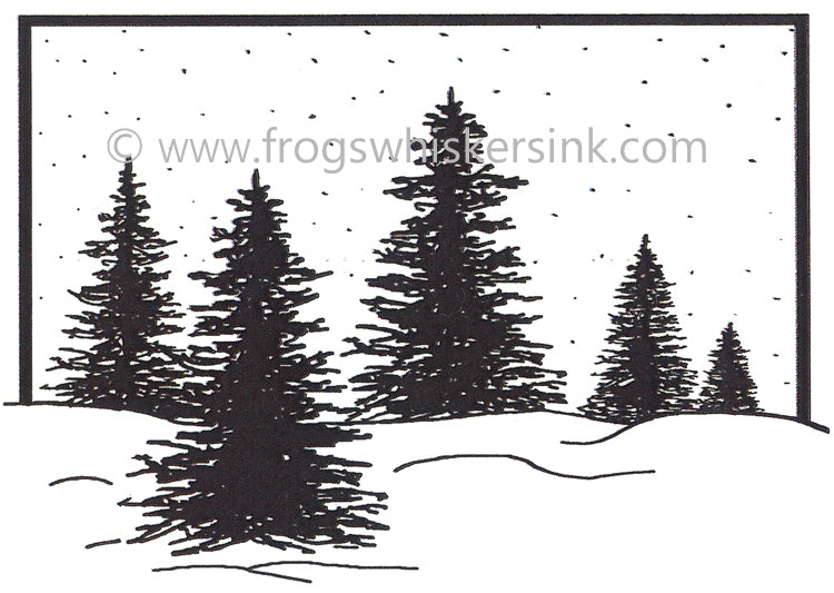 Frog's Whiskers Stamps - Framed Trees
