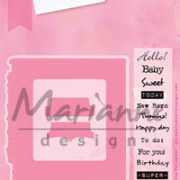 Marianne Design: Collectables Die & Stamp Set - Tab with Text