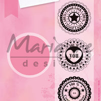 Marianne Design: Collectables Die & Stamp Set - Circle die & sentiments