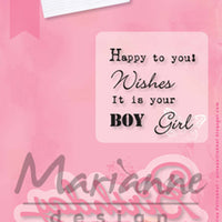 Marianne Design: Collectables Die & Stamp Set - Birthday