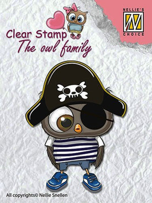 Nellie's Choice Clear Stamp The Owl Family - Family Pirate