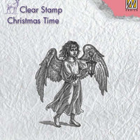 Nellie's Choice Clear Stamp Christmas Time - Angel with Lantern