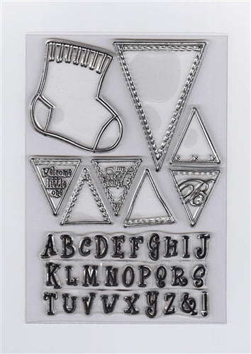 Clear Stamp - Baby sock & alphabet