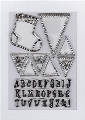 Clear Stamp - Baby sock & alphabet