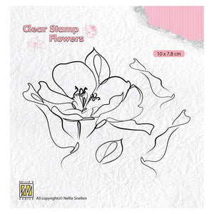 Nellie's Choice Clear Stamp Flowers - Wild Rose