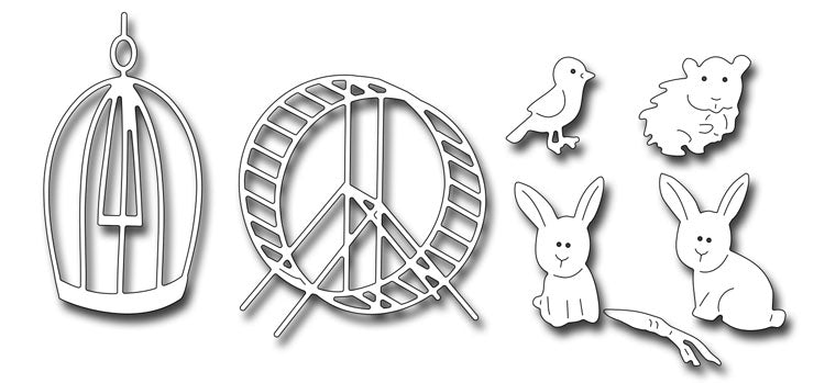 Frantic Stamper Cutting Die - Hamster, Bunnies and Bird