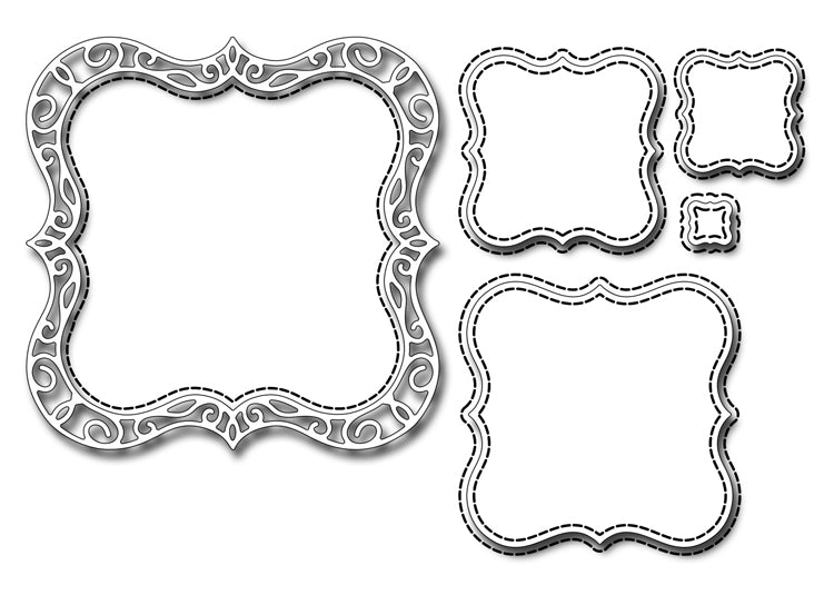 Frantic Stamper Cutting Die - Elementals #18 - Stitched Bracket Squares