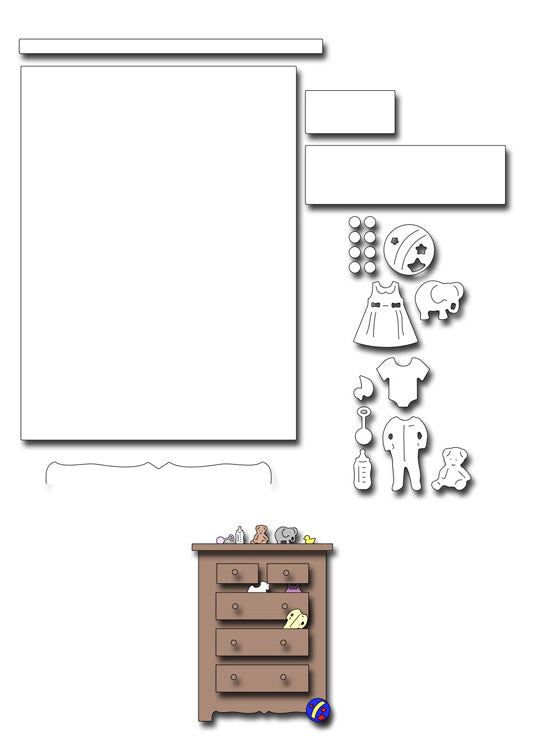 Frantic Stamper Cutting Die - Dresser Card Panel