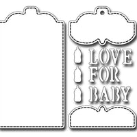 Frantic Stamper Cutting Die - Tag Builder #2 - Baby Tag