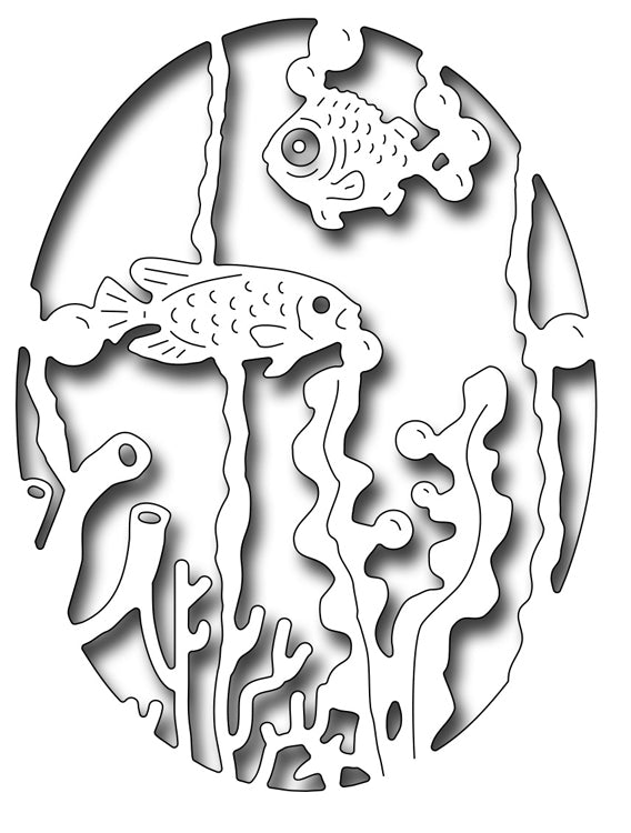 Frantic Stamper Cutting Die - Underwater Scene Oval