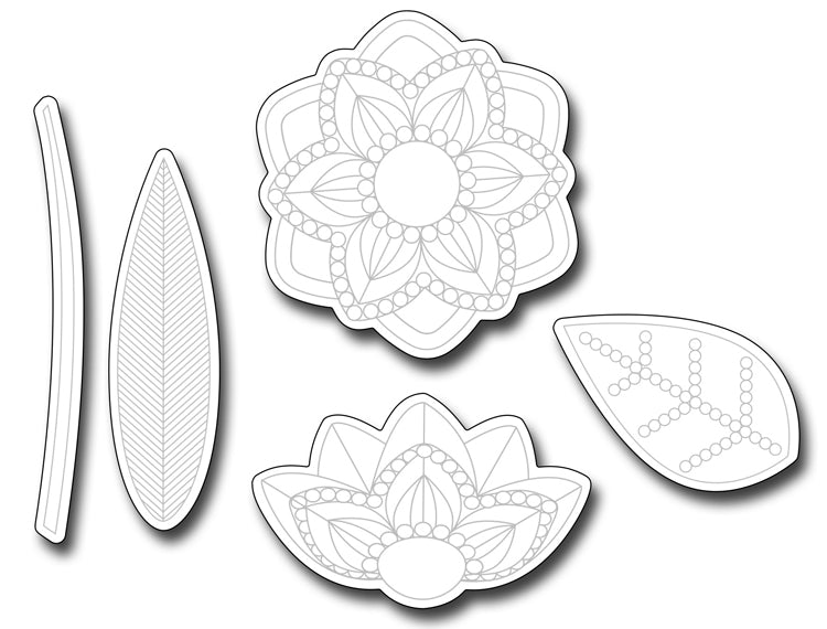 Frantic Stamper Cutting Die - Grateful Florals Outlines