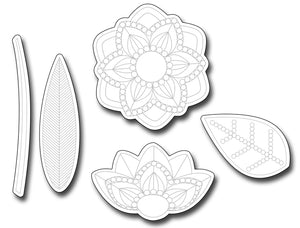 Frantic Stamper Cutting Die - Grateful Florals Outlines