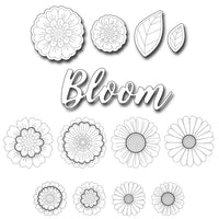 Frantic Stamper Cutting Die - Fabulous Florals Outlines