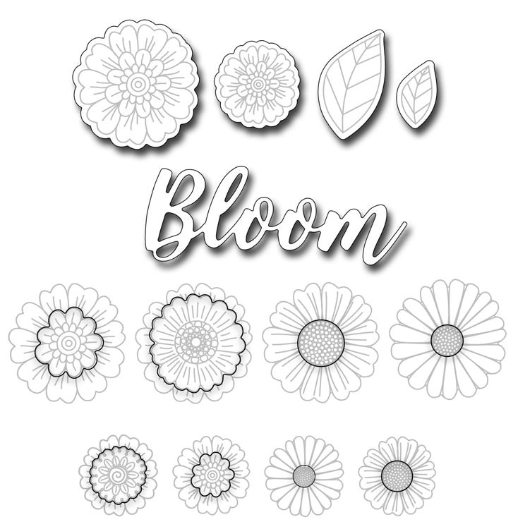 Frantic Stamper Cutting Die - Fabulous Florals Outlines