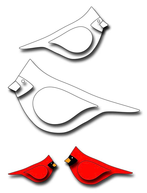 Frantic Stamper Cutting Die - Modern Cardinals