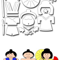 Frantic Stamper Cutting Die - Japanese Doll Clothing