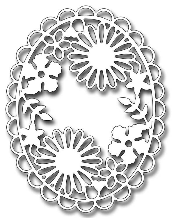 Frantic Stamper Cutting Die - Floral Oval Medallion