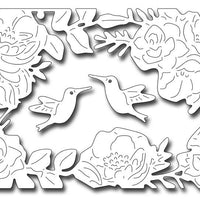Frantic Stamper Cutting Die - Floral Frame and Hummingbirds