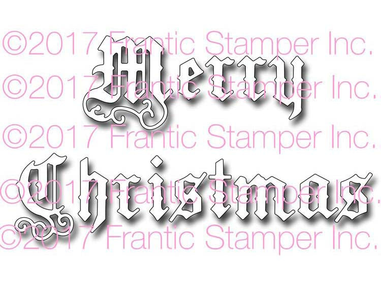 Frantic Stamper Cutting Die - Old English Merry Christmas
