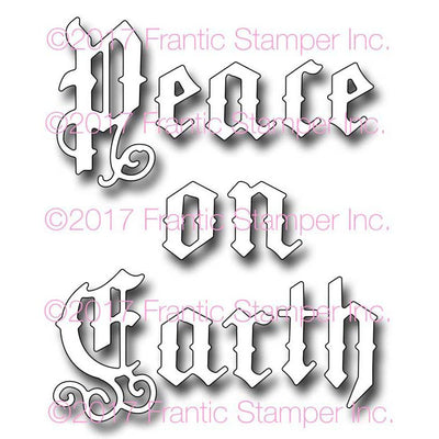 Frantic Stamper Cutting Die - Old English Peace On Earth
