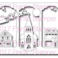 Frantic Stamper Cutting Die - Triptych Village Card Panel