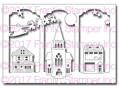 Frantic Stamper Cutting Die - Triptych Village Card Panel