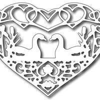 Frantic Stamper Cutting Die - Swans in Love Heart