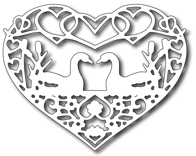 Frantic Stamper Cutting Die - Swans in Love Heart