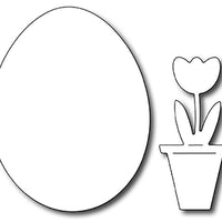 Frantic Stamper Cutting Die - Solid Egg (with bonus Potted Tulip)