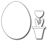 Frantic Stamper Cutting Die - Solid Egg (with bonus Potted Tulip)