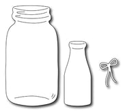 Frantic Stamper Cutting Die - Milk Bottle & Mason Jar (set of 3 dies)