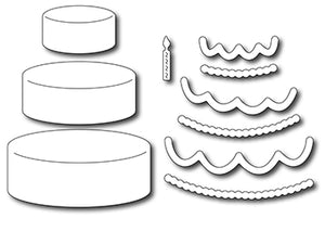 Frantic Stamper Cutting Die - Tiered Cake and Trimmings (10)