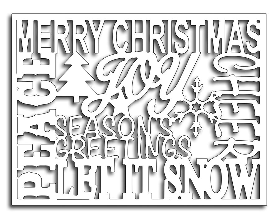 Frantic Stamper Cutting Die - Christmas Words Card Panel