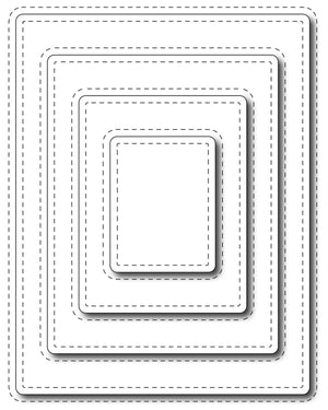 Frantic Stamper Cutting Die - Stitched Rectangles