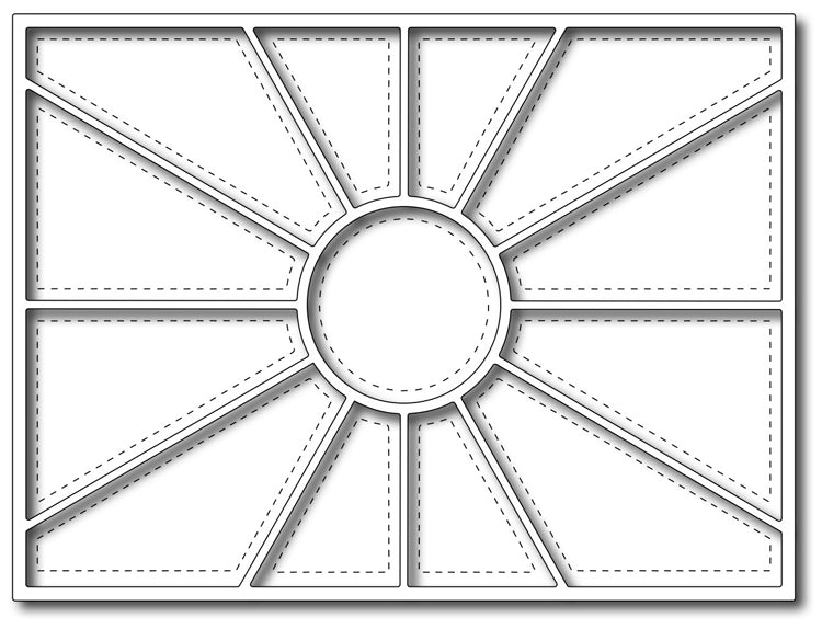 Frantic Stamper Cutting Die - Sun Rays Quilted Card Panel