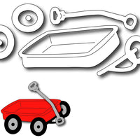 Frantic Stamper Cutting Die - Little Red Wagon (set of 5 dies)