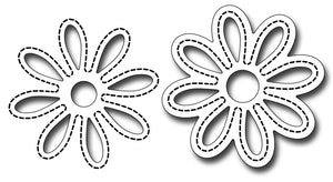 Frantic Stamper Cutting Die - Stitched Daisy Pair
