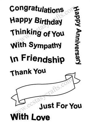 Frantic Stamper Clear Stamp - Set - Wavy Banners and Greetings