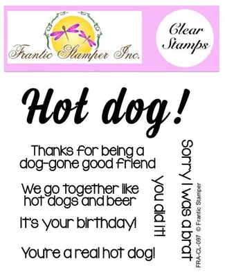 Frantic Stamper Clear Stamp - Set - Hot Dog Sentiments