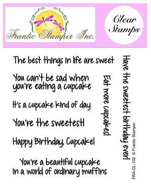Frantic Stamper Clear Stamp - Set - Cupcake Sentiments