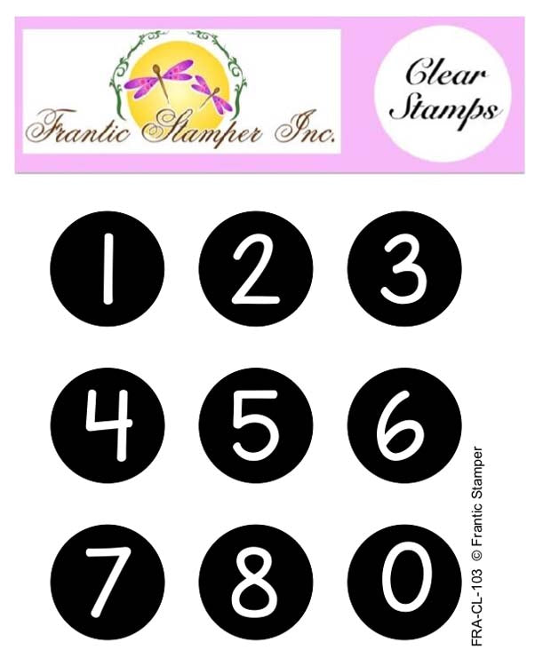 Frantic Stamper Clear Stamp - Set - Bottlecap Numbers