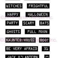 Frantic Stamper Clear Stamp - Set - Retro Label Maker Halloween Sentiments