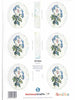 White and Blue flowers- oval