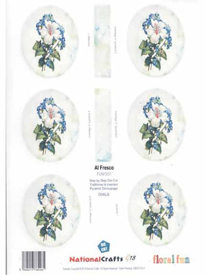 White and Blue flowers- oval