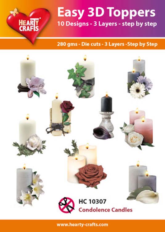 Hearty Crafts Easy 3D Toppers Condolence Candles